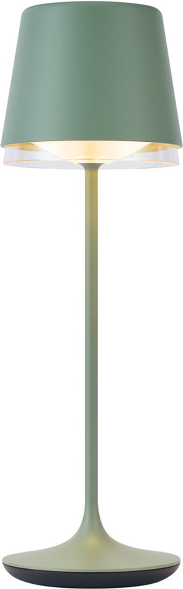 QAZQA Professional bass - Moderne Dimbare LED Draadloze Oplaadbare Tafellamp USB met Dimmer - 1 lichts - H 35 cm - Groen - Buitenverlichting