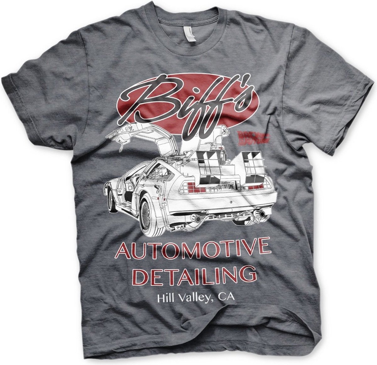 Back to the Future Biff's Automotive Detailing T-shirt Dark-Heather