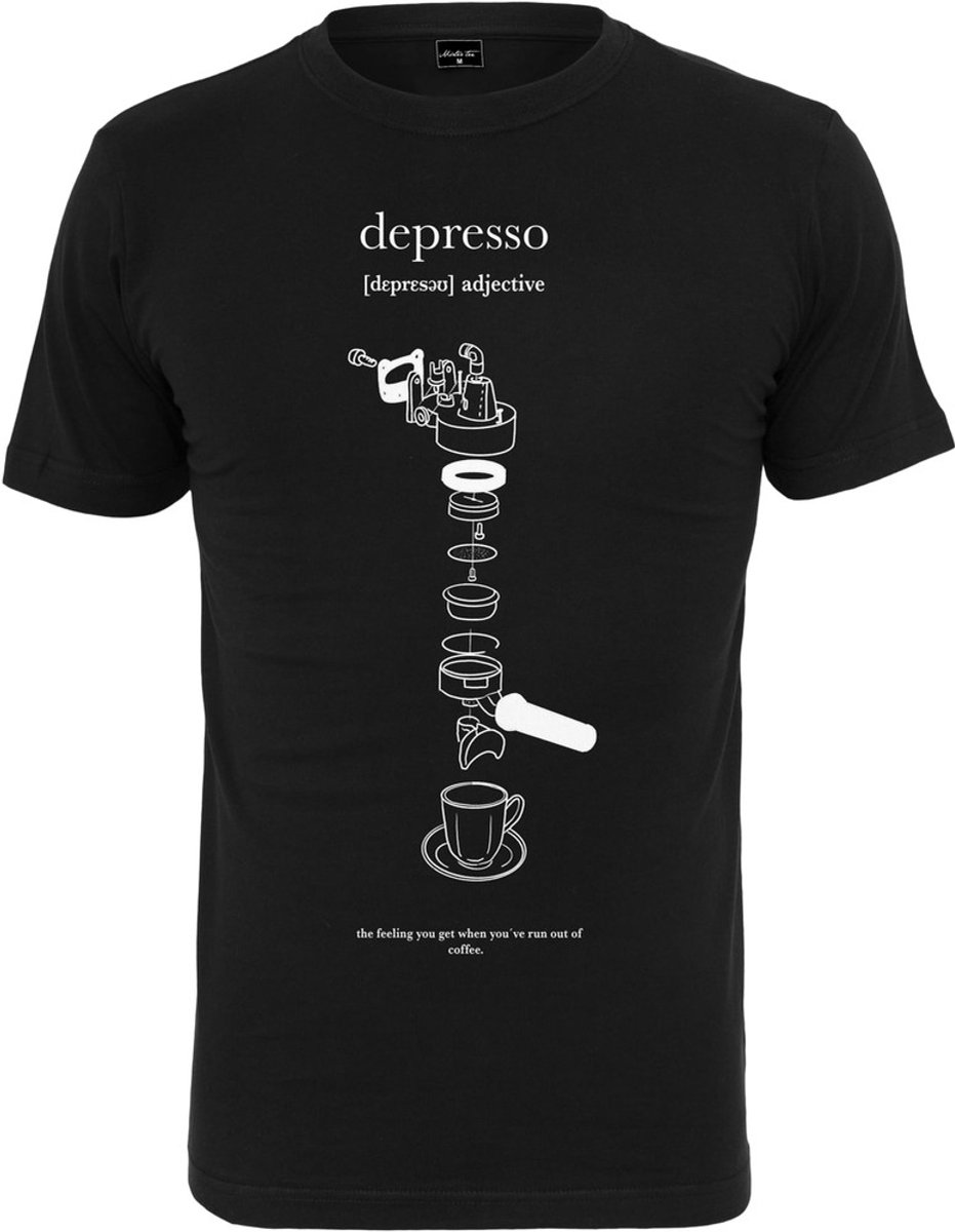 Mister Tee Depresso Heren T-shirt XS Zwart