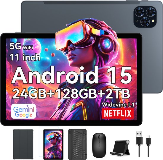 TABWEE Tablet T90 - 24GB RAM - 128GB ROM - 8000 mAh - 11 Inch