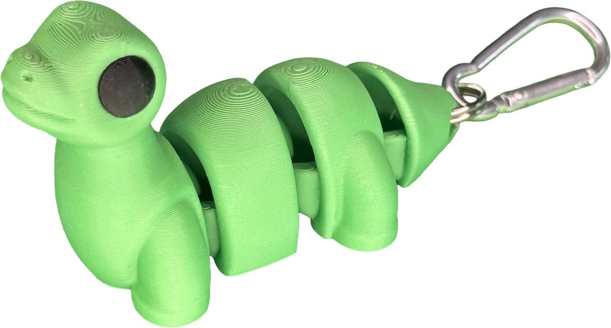 Flexi Dino groen sleutelhanger 9,5 cm