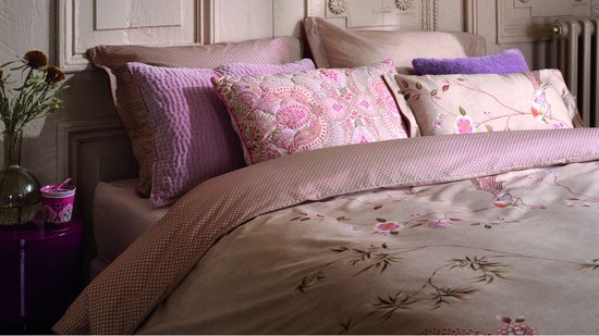 Pip Studio Bamboo Blossom dekbedovertrek - Eenpersoons - 140 x 200/220 cm - Khaki