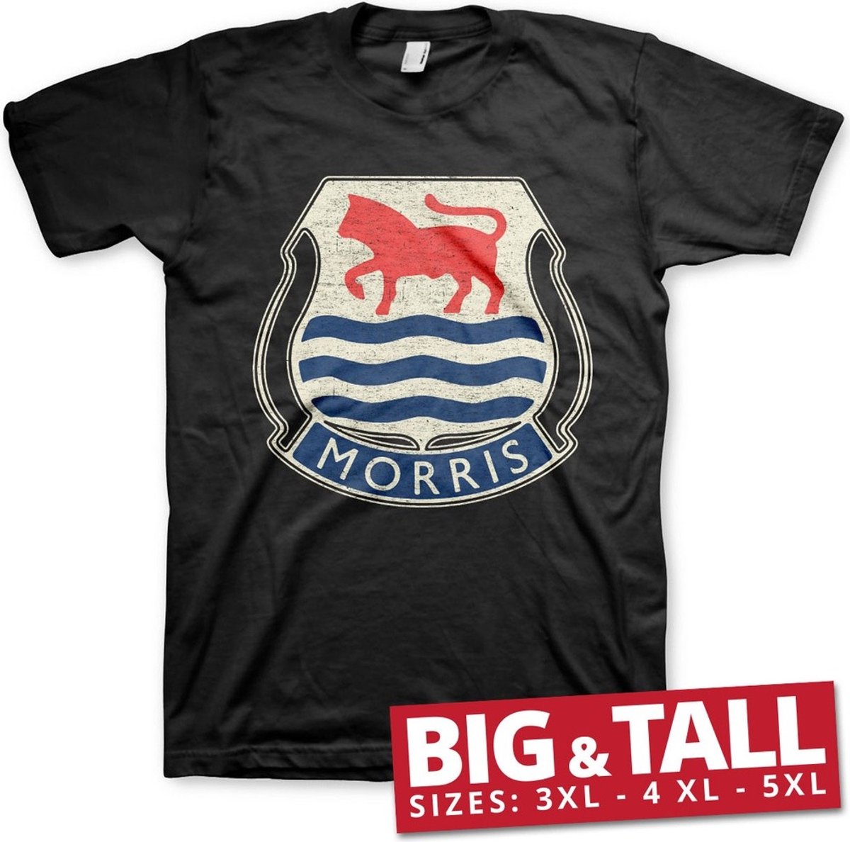 Morris Vintage Logo Big & Tall T-Shirt Black-3XL
