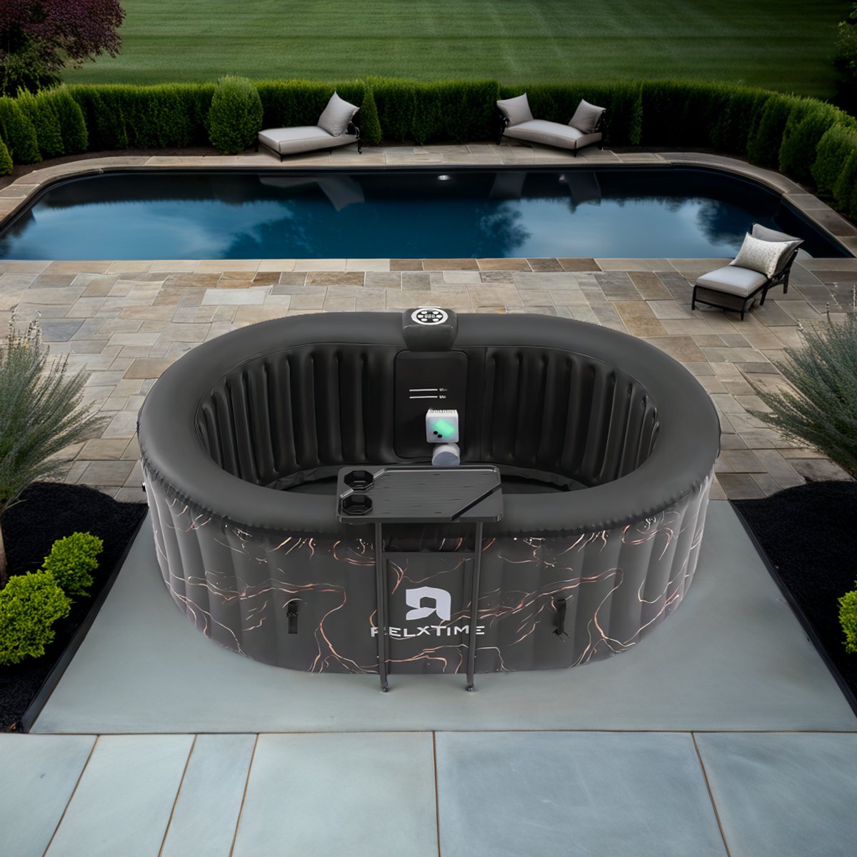 Opblaasbare Ovale Hottub voor 2 Personen met LED-Verlichting - Opblaasbare - €1.850,00