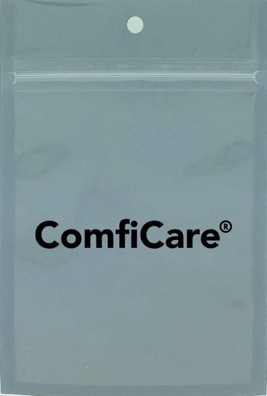 Grijze ComfiCare® verpakking met logo.