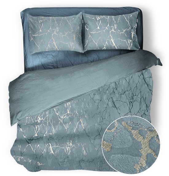 Dekbedovertrek Lichtblauw Gat Microfiber Beddengoed Sets Geweven Dekbedovertrek Sets Patroon Beddengoed met 2 Kussenslopen 50x75cm Kamer Decoratie Dekbedovertrekken 225x200cm