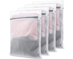 4 Wasnetten voor Wasmachine - 30x40 cm Kuiswaszak met Rits - Beschermnet voor BH Sokken Kleding - Reiswaszak voor Schoenen Shirts Delicate Was