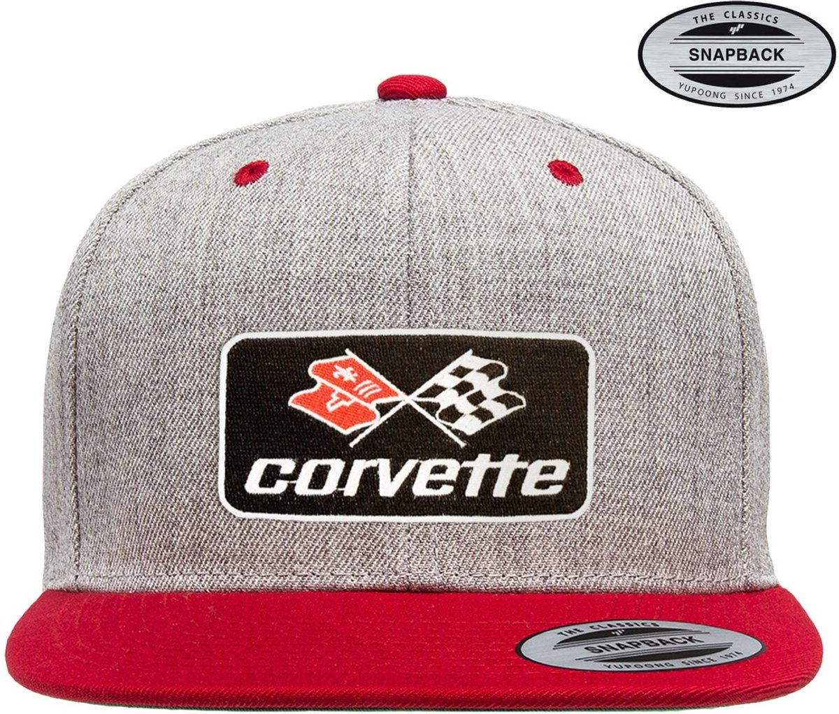 Corvette Cap C3 Patch Premium Snapback Cap GM-91-CORV9901-CB62 HeatherGreyRed