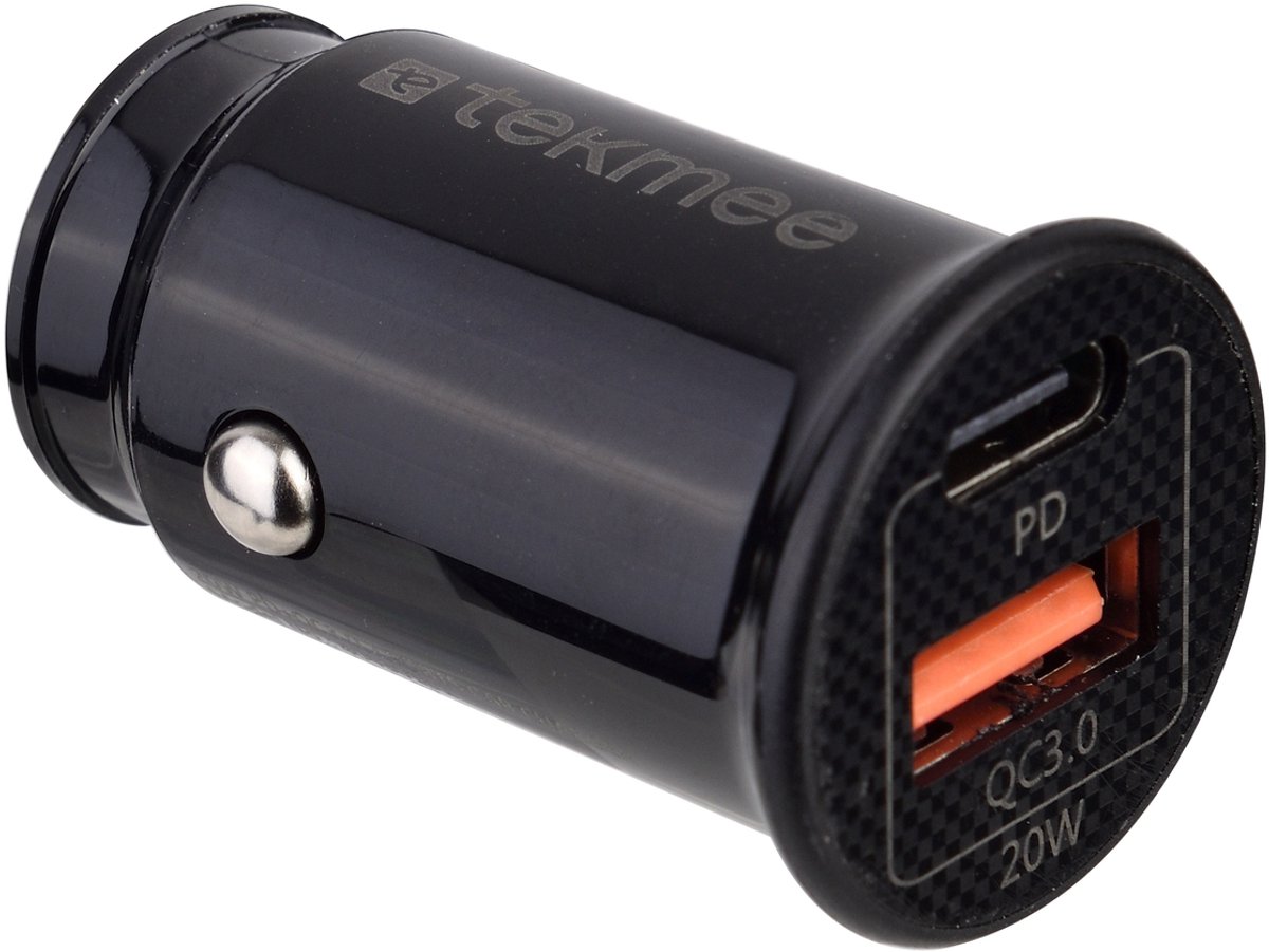 Tekmee - USB A & USB C - Auto oplader USB - USB C autolader 2 poorten