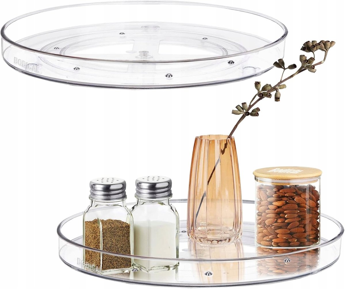 Draaiplateau 27cm + 23,5 cm - Roteerbaar Draaiplateau Koelkast Keuken - Keuken Organizers - 2 Stucks