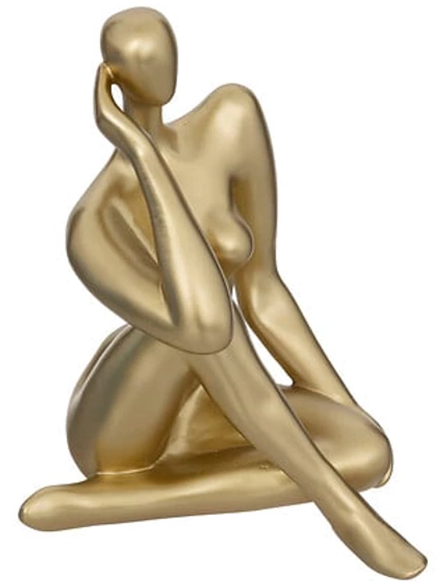 Beeld goudkleurig Inclusief verzenden - Decoratie - Beeld - Sculptuur - Ornament - Goud - Interieur - Persoon -Personen - Figuur - Figuren - Mens - Mensen - Kado - Cadeau - Geschenk - Verjaardag - Mens - Vrouw