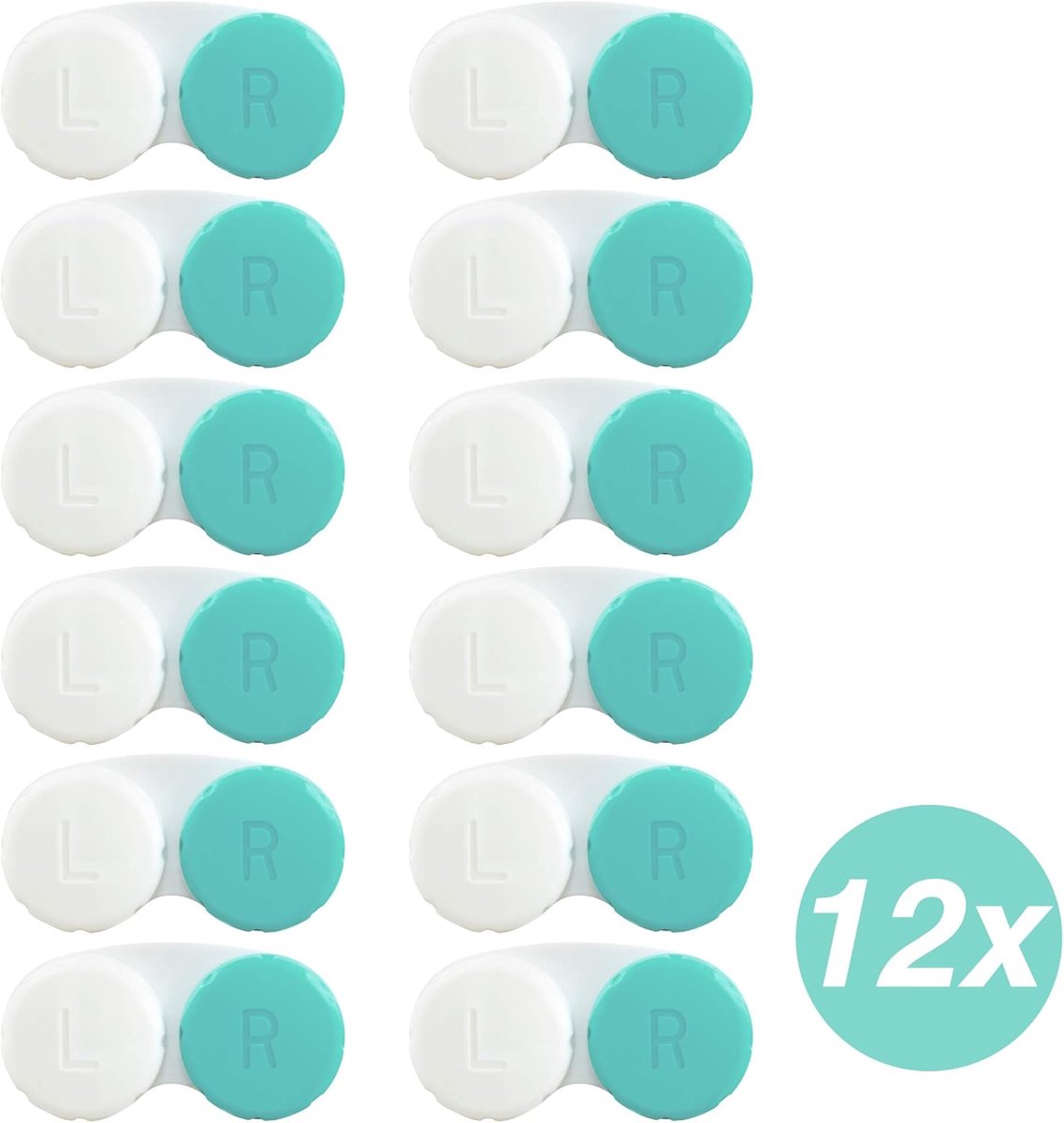 Contactlenzen Doosje Set · 12 stuks · Contactlenzendoosjes jaarvoorraad · ideaal om mee te nemen · hygiëne · Groen