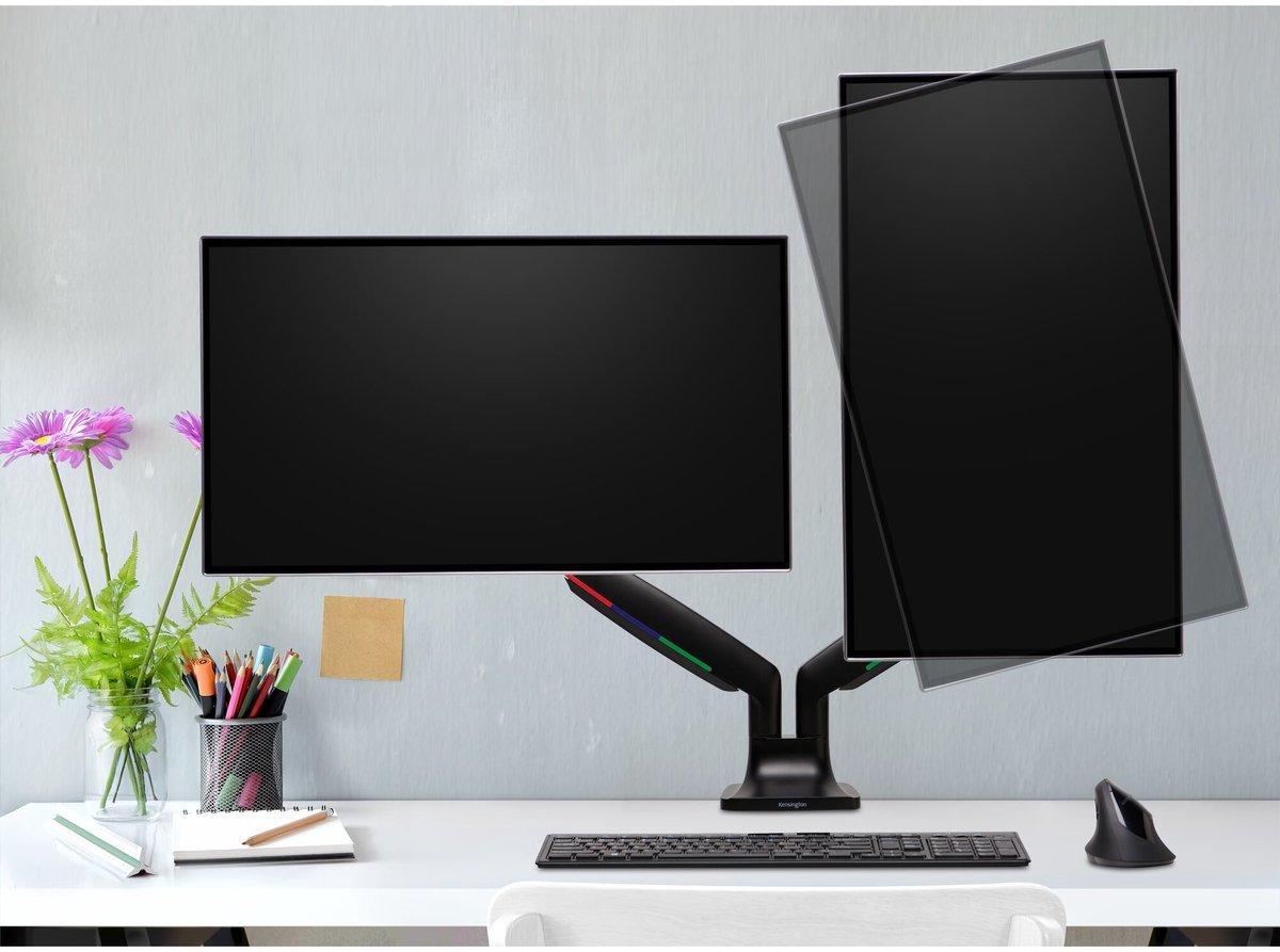 Kensington SmartFit One-Touch Dubbele Monitor arm - Zwart thumbnail 6