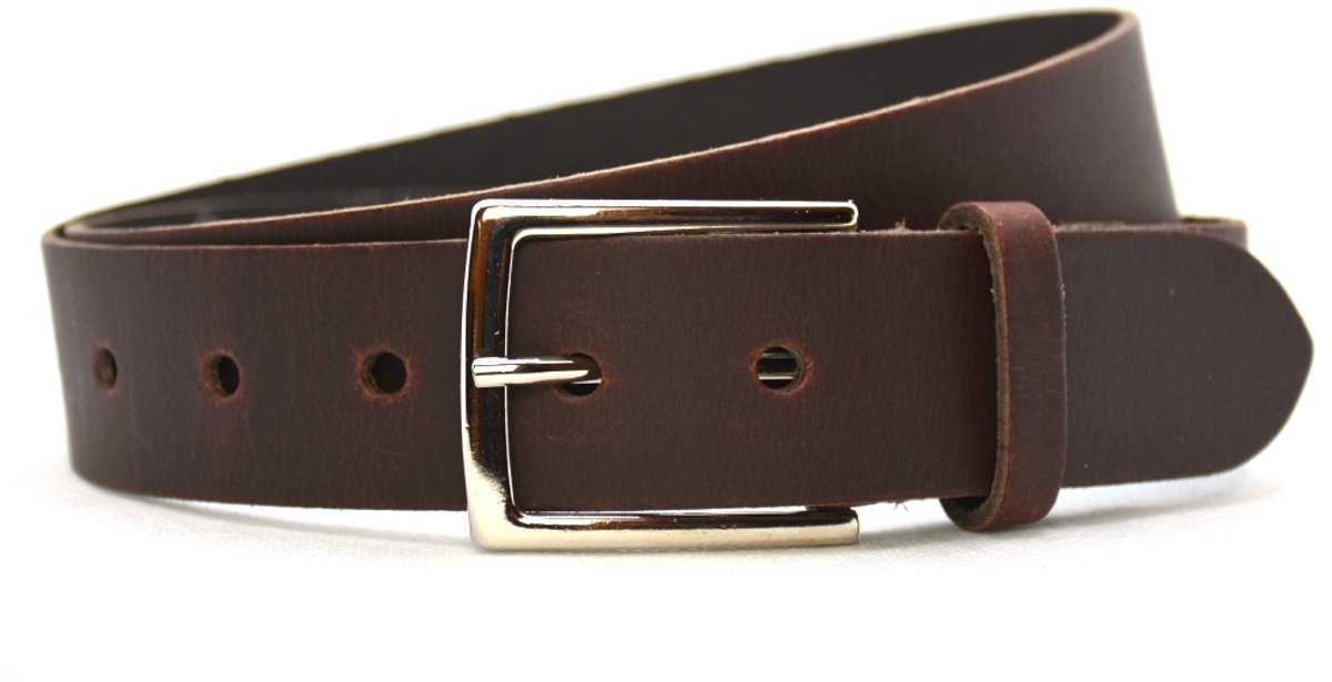 Leren Riem bruin - Jeans riem - Leer - Echt leren riem - Dames/Heren riemen - Casual - Pantalon riem Maat 105 - Totale lengte riem 120 cm