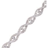 Strass armband -Plus size -extra lang-zilverkleur -21-27 cm- Charme Bijoux