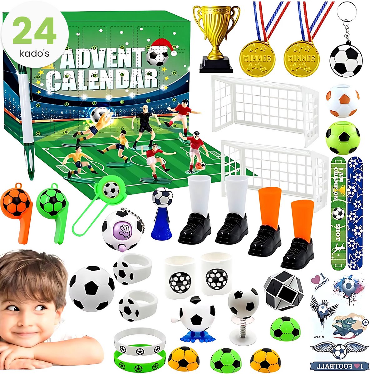 Voetbal Cadeauset 24 Stuks – Speelgoed & Accessoires – Adventskalender 2026