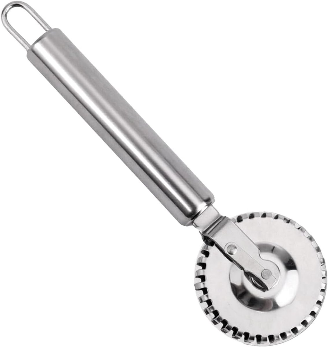 Daity RVS deegafdichtwiel (1 stuk) - Veelzijdig rolwiel voor taarten - vlaaien - pasta en koekjes - Ergonomisch handvatontwerp - Perfect bakgereedschap voor Halloween - Kerstmis - Thanksgiving - Pasen en Chanoeka