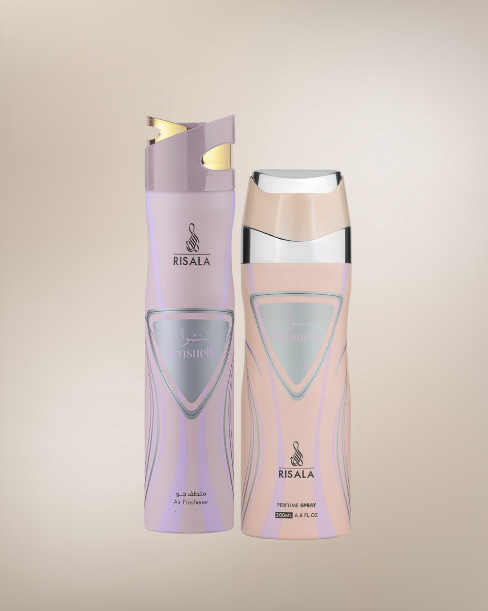 Risala Sensuelle Set – Deodorant Spray 200ml + Air Freshener 300ml – Long Lasting Arabic Oriental Fragrance from Dubai – Floral, Amber, Musk & Sweet Scent