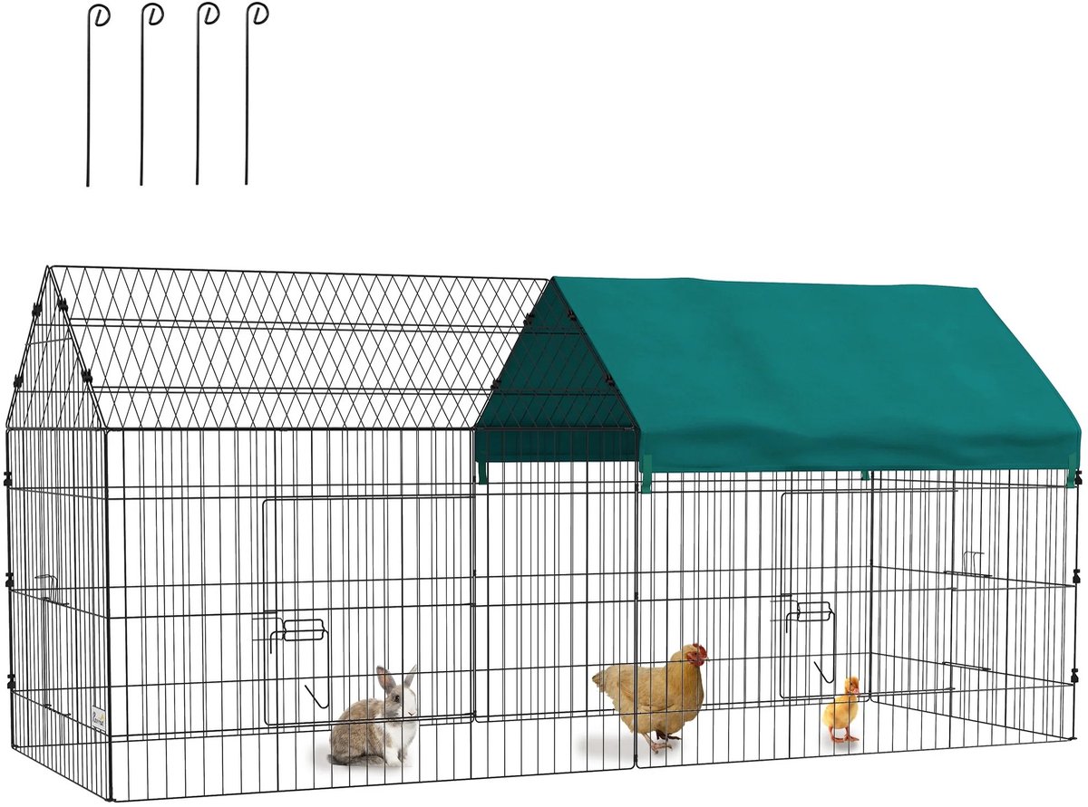 QOOZI PET KONIJNENKOOI MET AFDEKZEIL 185x75x75 CM (QZ1121535)