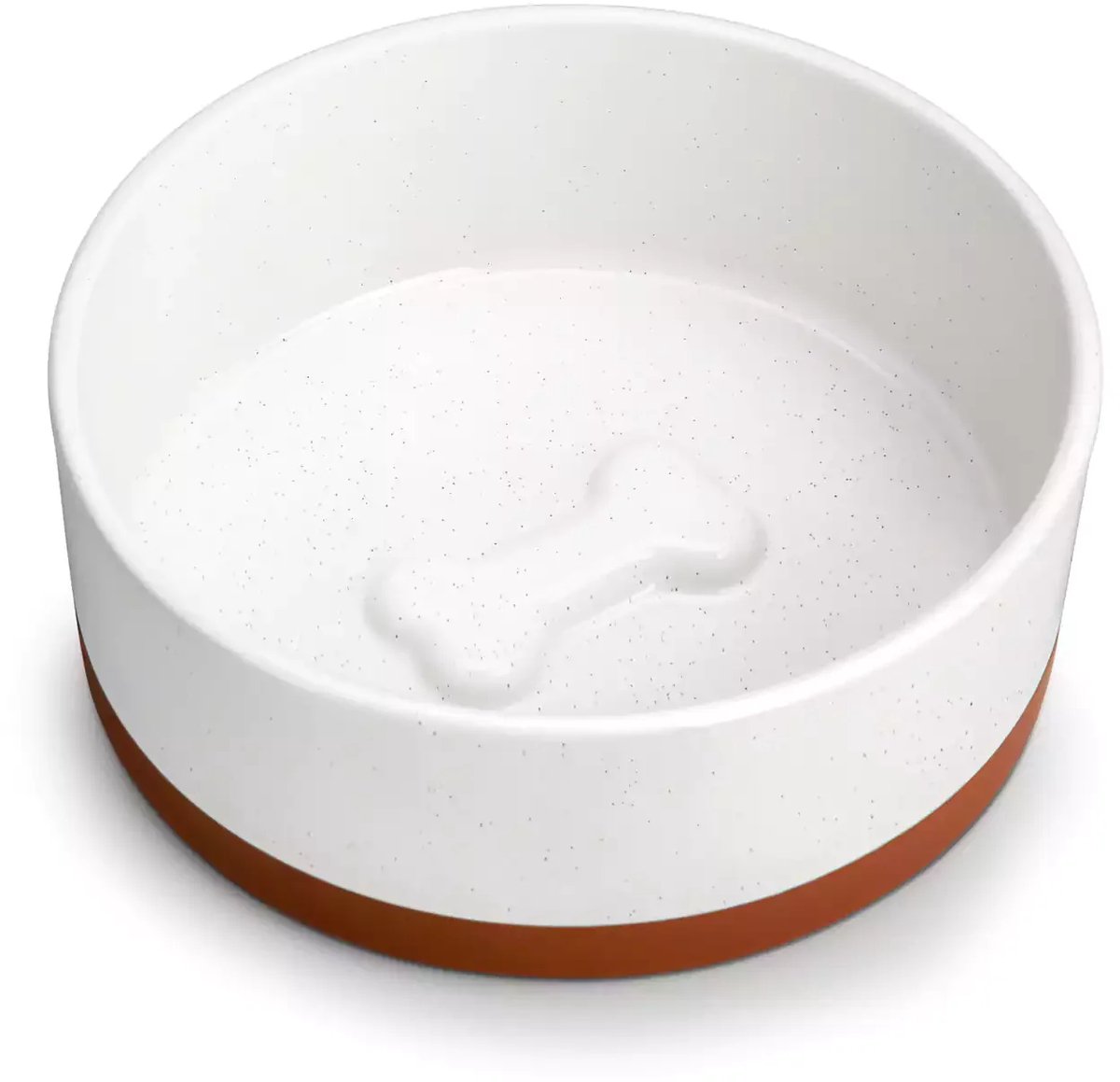 Hondenvoerbak – Drinkbak Hond – Voerbak Hond – Keramiek – 1080 ml – Ø 17.1 cm – Wit – Bruin