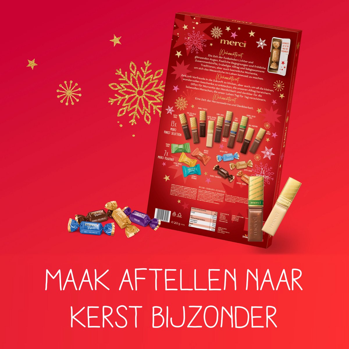 Merci Adventskalender – Chocolade - Verrassing: 2 designs - Adventkalender - Cadeau - 2025 - Kerst - Sint – foto 5