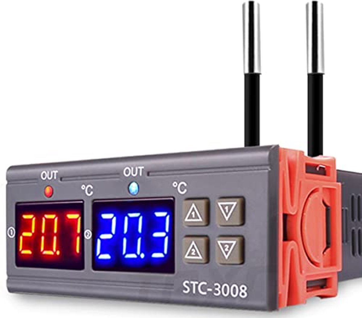Digitale Temperatuurregelaar met Dubbel Display en Dubbele NTC-Sondes