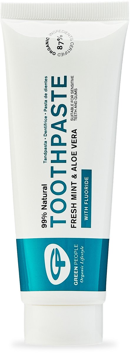 Green People Tandpasta Fresh mint met fluoride - Anti bacteriele en microbiele werking - Gevoelige tanden & Tandvlees