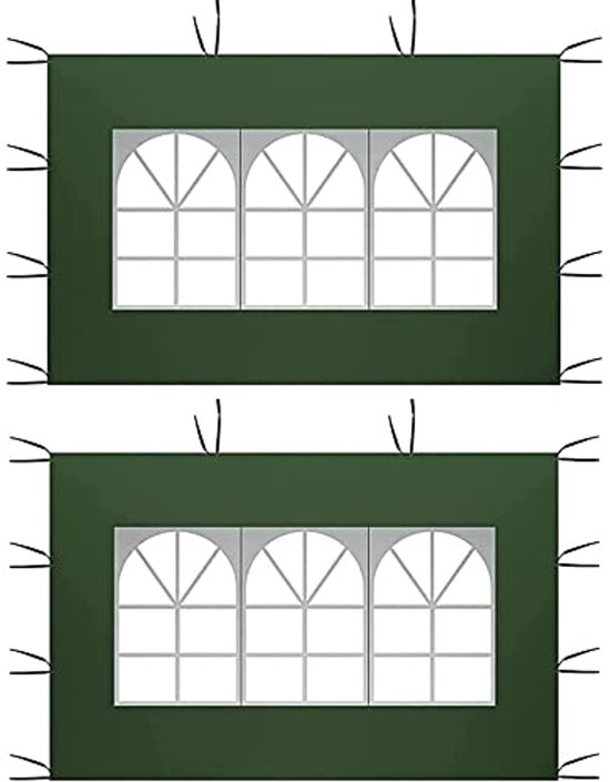 Guangyu Zijpanelen voor Paviljoen met PVC-Ramen, 2 Stuks, 2 x 3 m, Waterdicht, Oxford-Weefsel, 210D Zijvervanging, Outdoor, Feest