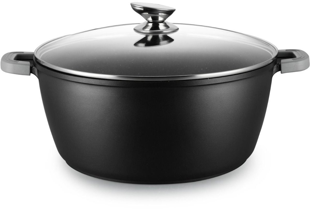 Ferveo Omega XXXXL Braadpan met Deksel - 44cm - Zwart - Inductie
