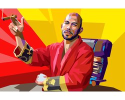 Andrew Tate Poster - Andrew Tate Pop Art - Top G - Tate met Sigaar - Pop - Wanddecoratie - posters - formaat 40x30cm - XS854