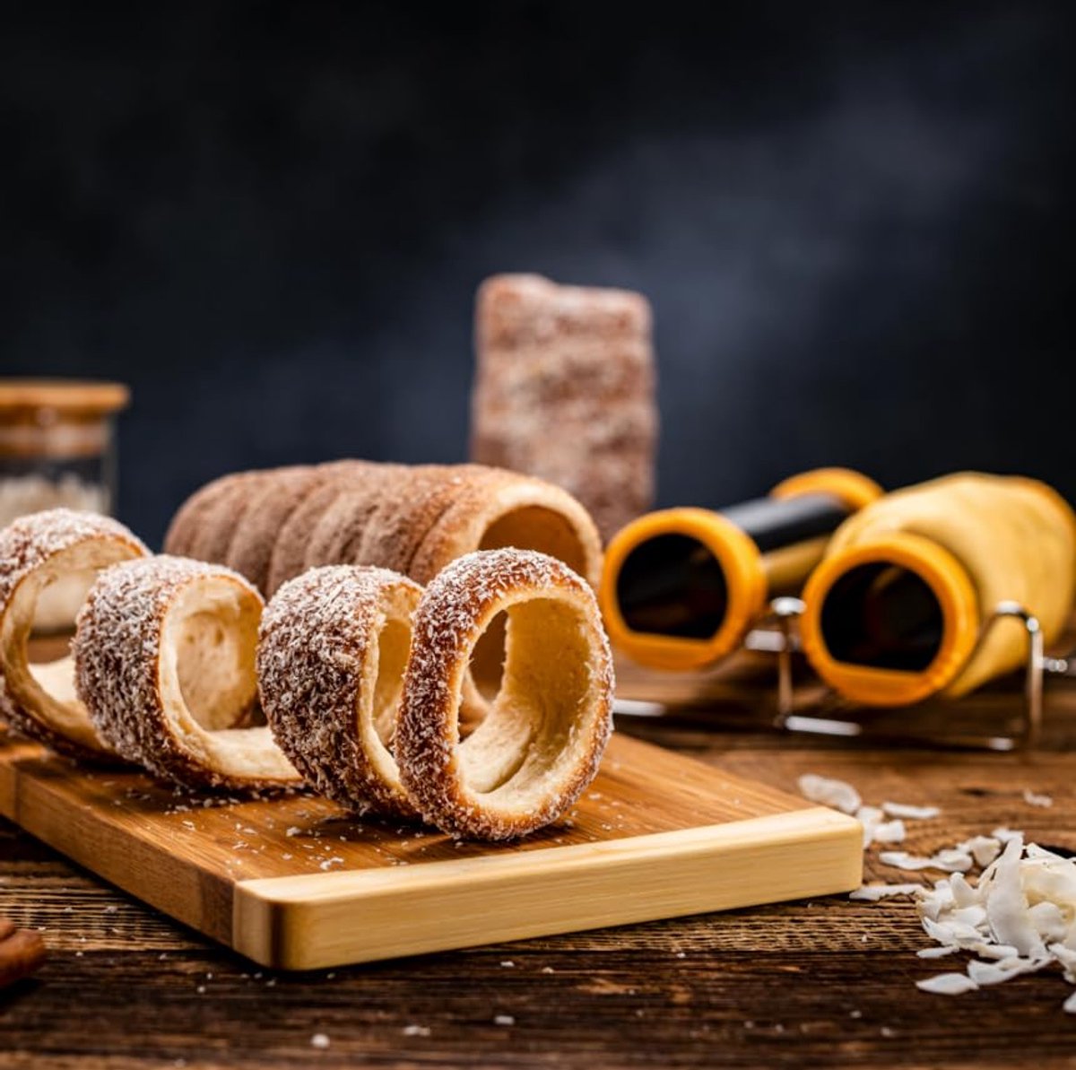 Bakvorm voor traditionele Trdelník - 20,6 x 9 x 21,6 cm, Geel/Zilver