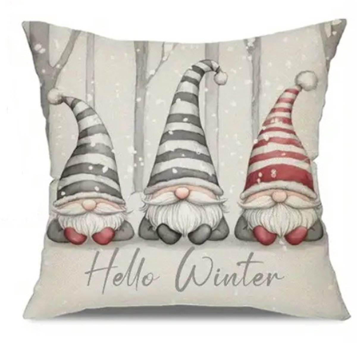 Kussenhoes 1 stuk - 45x45 cm - Kerstgnoom