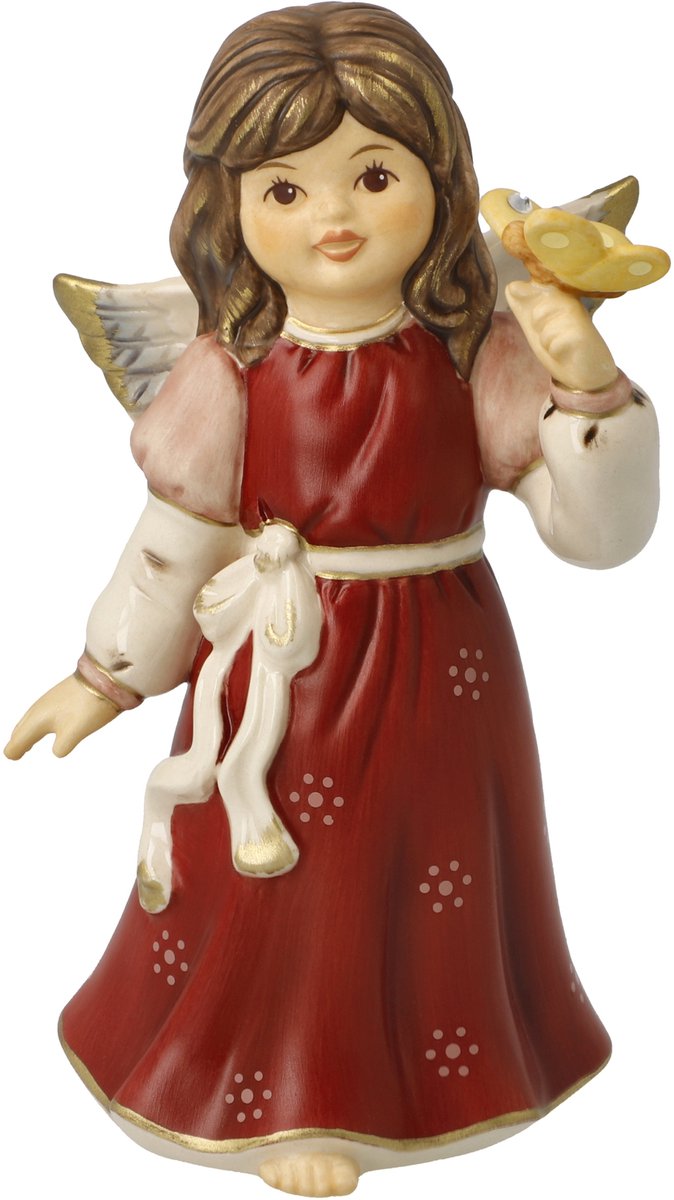 Goebel Kerst | Decoratief beeld Engel Uw reisgenoot rood | Aardewerk - 12cm - 2025