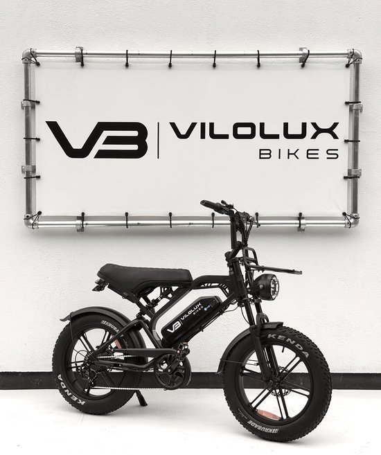 Elektrische fatbike Vilolux V20 PRO zwart 250W 720Wh 60 km actieradius hydraulische remmen legaal