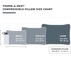 Comprimeerbaar kampeer- en rugzakkussen 35,5 cm x 45,5 cm