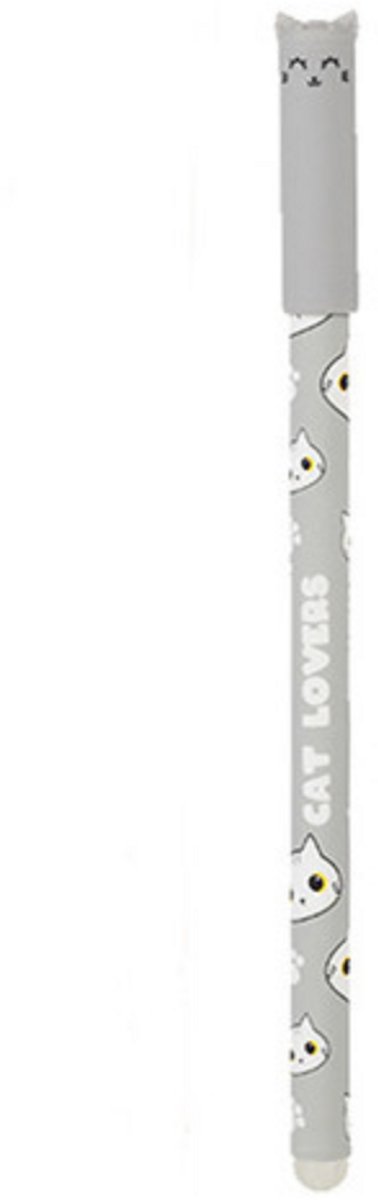 iTotal Pen Erasable Pen with Cap CAT Lover Uitwisbare Balpen met GREY CAT Potlood 1 8gr