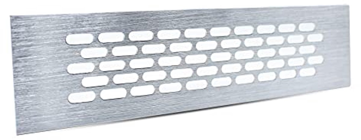 Ventilatieraster 245x60 Inox - Ventilatie Grill voor Oven, Open Haard, Keuken en Badkamer - Pakket van 2