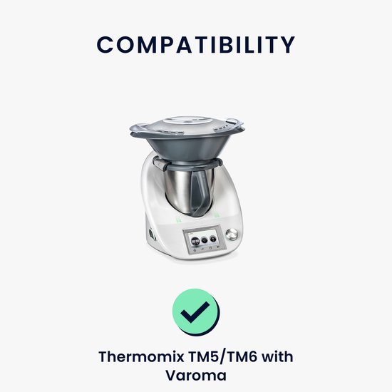 kwmobile Beschermhoes geschikt voor Thermomix Thermomix TM5 / TM6 met Varoma - Hoes voor keukenmachine in wit / zwart - Paardenbloemen Liefde design van Merkloos — afbeelding 5