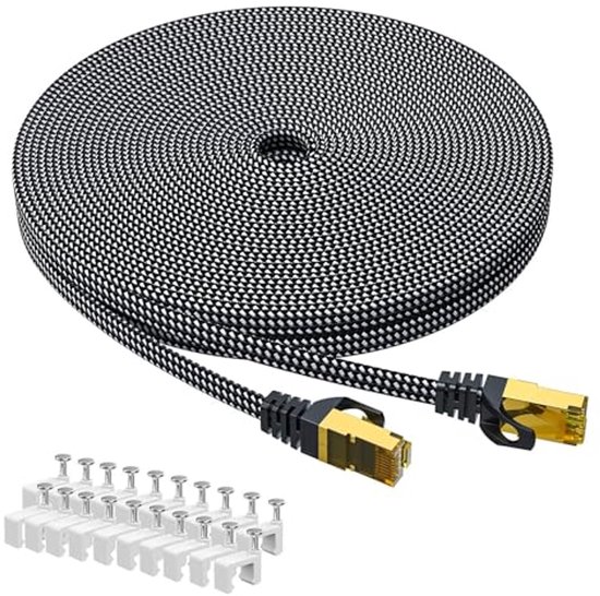 ARISKEEN Cat 8 LAN-kabel 1,5 m, hoge snelheid (40 Gbps 2000 Mhz/s) Gigabit netwerkkabel ethernetkabel, Rj45 S/FTP afgeschermde internet patchkabel voor router, modem/laptop ARISKEEN Cat 8 LAN-kabel 1,5 m, hoge snelheid (40 Gbps 2000 Mhz/s) Gigabit netwerkkabel ethernetkabel, Rj45 S/FTP afgeschermde internet patchkabel voor router, modem/laptop