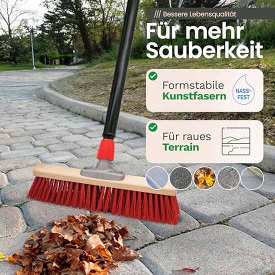 2 x Straatbezem met Telescoopsteel, 50 cm - Perfect voor Tuin en Buiten — afbeelding 2