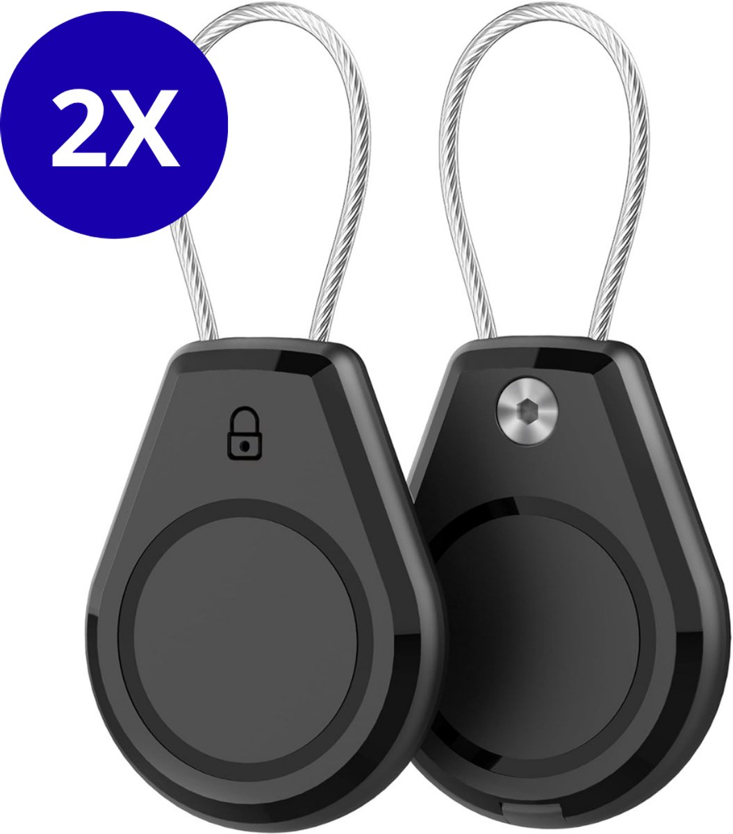 FURTASTIC® Waterdichte AirTag-Sleutelhanger - 2 Stuks - AirTag Houder - Anti-Diefstal ontwerp met Staaldraad - Apple AirTag niet inbegrepen - Tracker accessoires