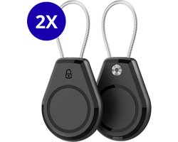 FURTASTIC® Waterdichte AirTag-Sleutelhanger - 2 Stuks - AirTag Houder - Anti-Diefstal ontwerp met Staaldraad - Apple AirTag niet inbegrepen - Tracker accessoires