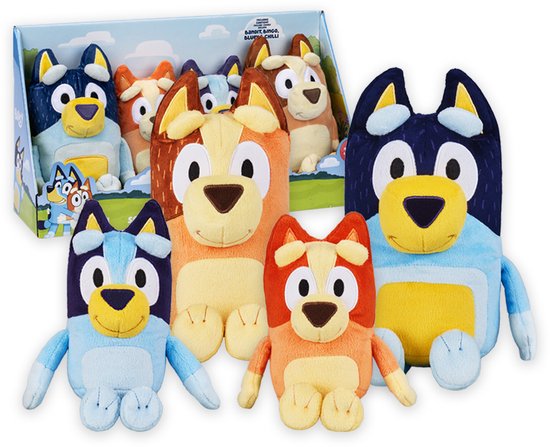 BLUEY - Heeler Familie Knuffelset - Bluey, Bingo, Bandit & Chilli - Pluche knuffels