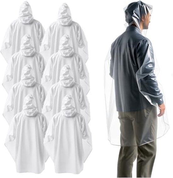 Waterdichte regenponcho voor volwassenen, multifunctionele regencape met capuchon, roze, One size