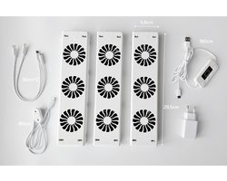 Radiator ventilator Triple Set - Digitaal display - Instelbare temperatuurinstelling - Energiezuinig - Geschikt voor bijna alle typen radiatoren - Verwarming ventilatie