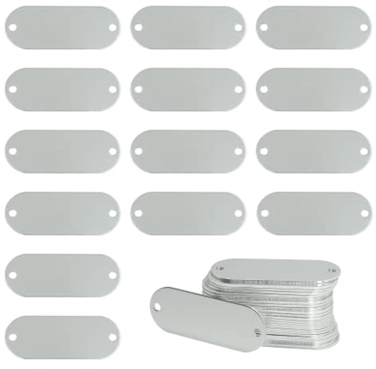 Gravure Tags Geanodiseerd Aluminium met 2 Gaten - 25 Stuks