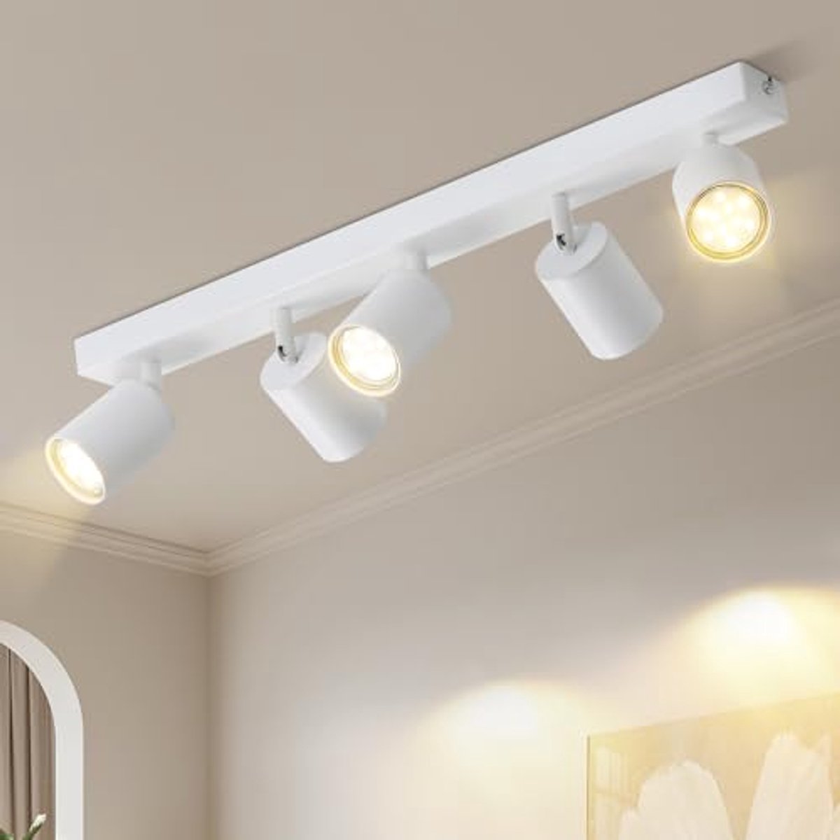 Moderne LED Plafondspot met 5 Vlammen - Draaibare Plafondlamp voor Hal, Woonkamer en Slaap