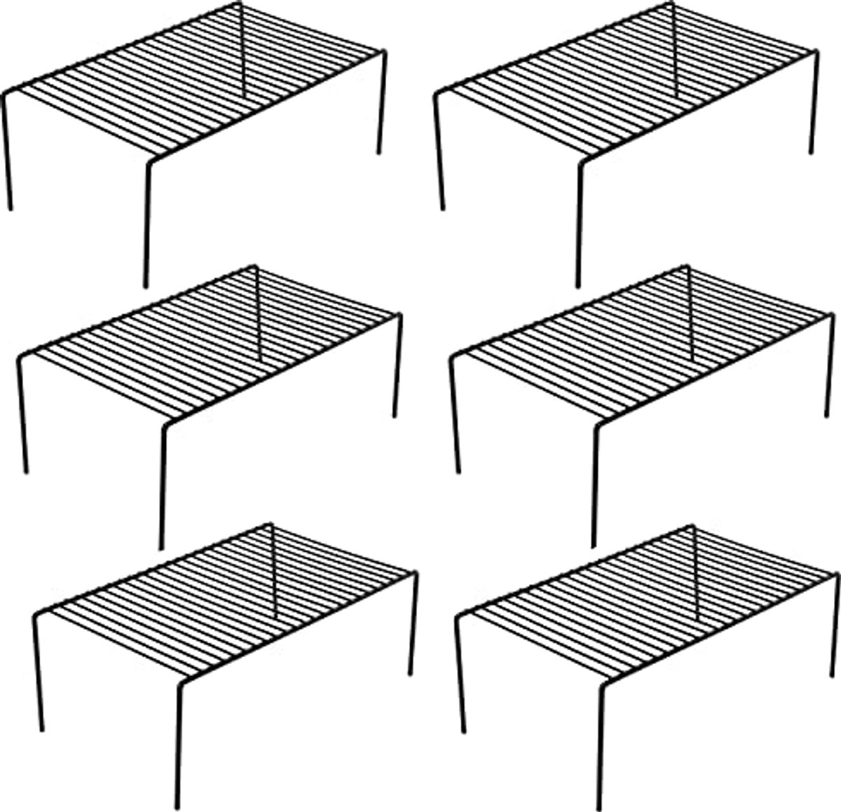 Kast Organisatie Plank Rek Set van 6 - Roestvrij Staal Keukenkast Organizer