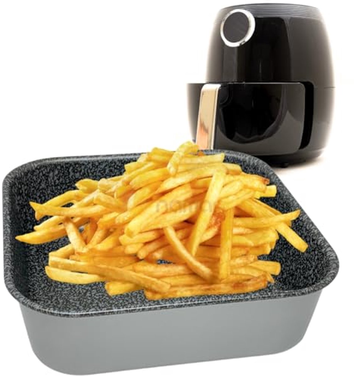 Bakplaat 20 x 20 cm voor Luchtfriteuse - Aluminium - Vaatwasmachinebestendig - Steen-look