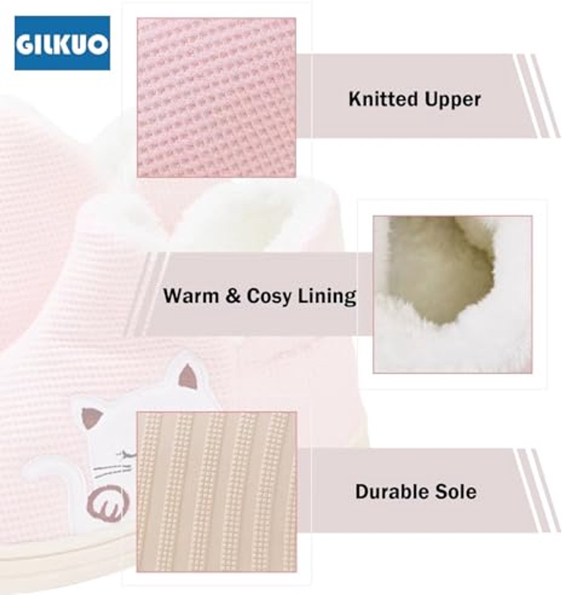 Dames Warme Huisschoenen Kat Cute Sloffen voor de Winter